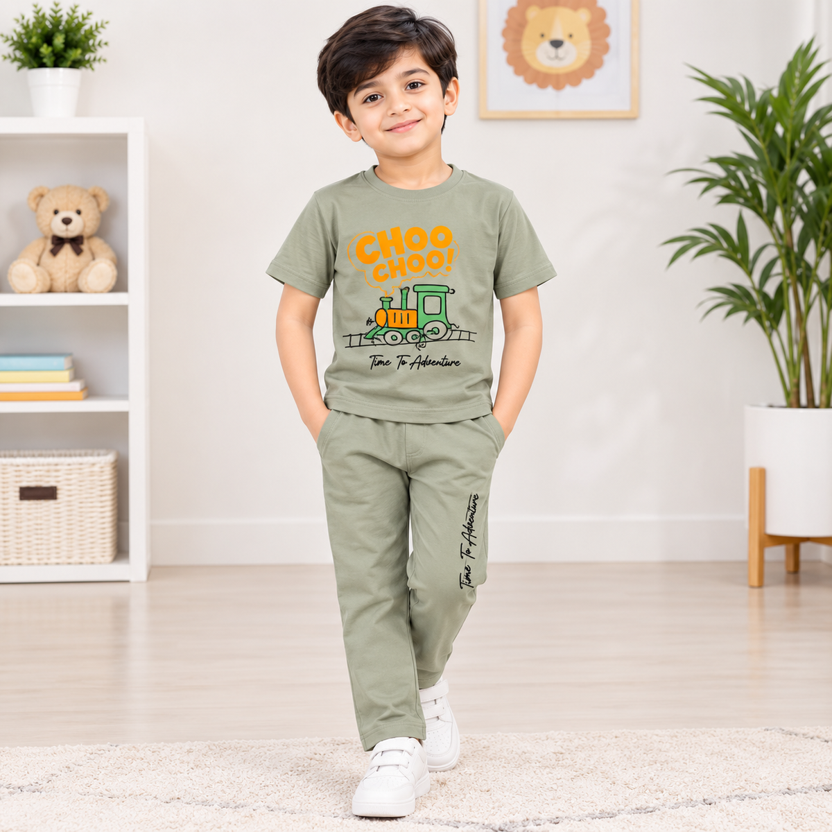 Railway Adventure™ — Premium Boys’ Cotton Jersey Co-Ord