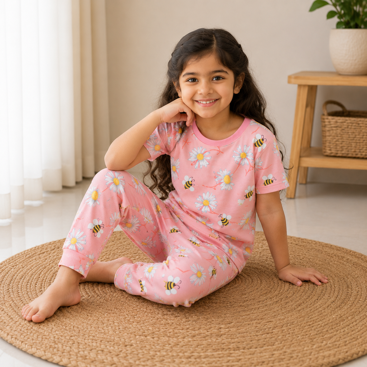 Honey Bloom — Premium Cotton Jersey Sleep & Lounge Set