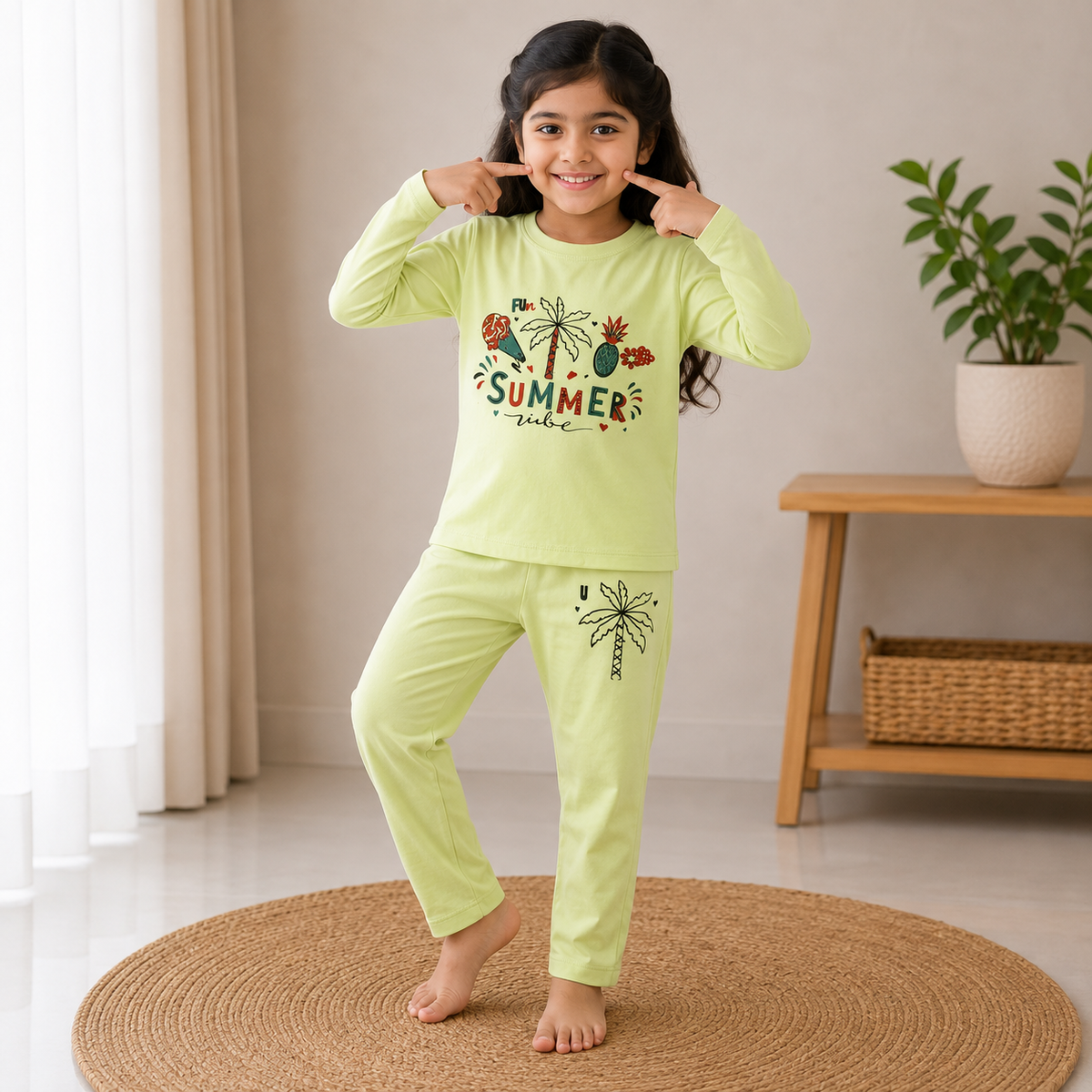 Tropical Bloom Girls Cotton Jersey Set | Junior Threads