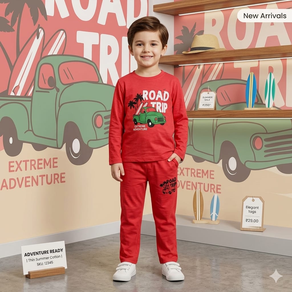 Kids Cotton Summer Tracksuit – Junior Threads | Soft & Comfortable | Ages 1–10 Years