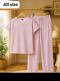 Junior Threads Pink Floral Cotton Jersey Ladies Night Suit – Soft & Breathable All-Season Sleepwear