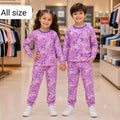 Junior Threads Purple Butterfly Print Cotton Jersey Kids Night Suit – Soft & Cozy All-Season Sleepwear for Boys & Girls