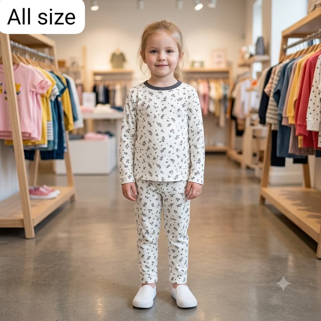 Junior Threads Snow Blossom White Cotton Jersey Co-Ord Set for Kids – Soft & Cozy All-Season Wear