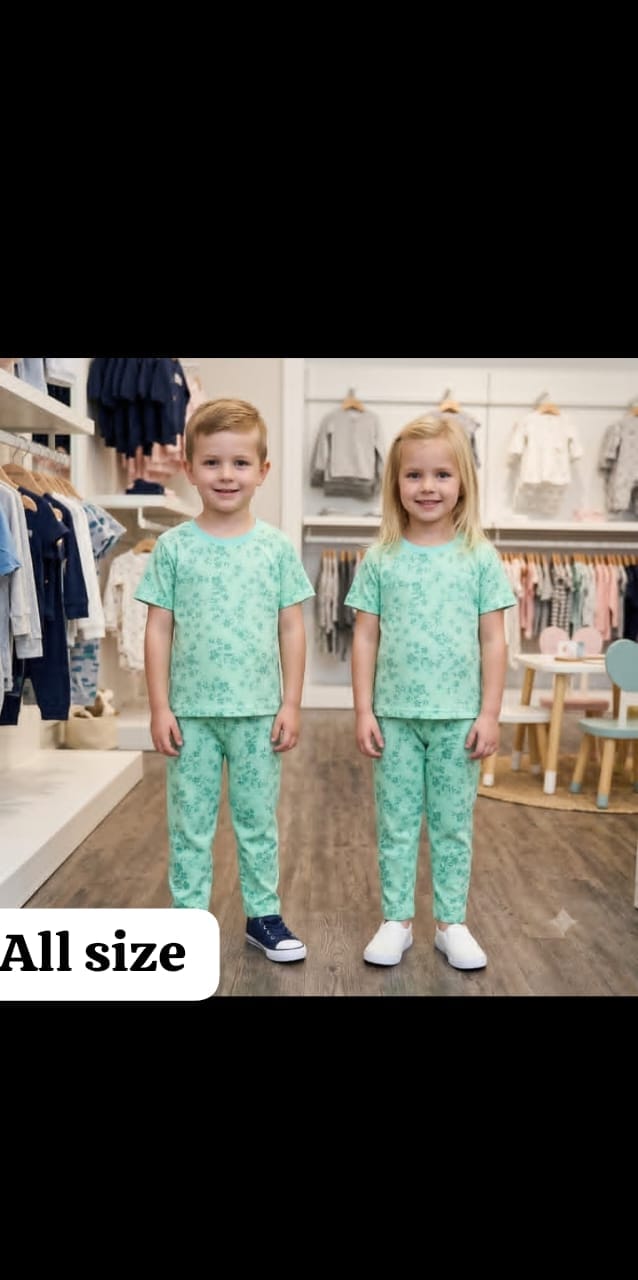 Junior Threads Mint Green Cotton Jersey Co-Ord Set for Kids – Soft & Comfortable All-Season Wear
