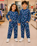 Junior Threads Navy Floral Cotton Jersey Co-Ord Set for Kids – Soft & Comfortable All-Season Wear
