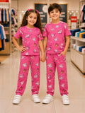 Junior Threads Pink Tea Party Cotton Jersey Co-Ord Set for Kids – Soft & Comfortable All-Season Wear